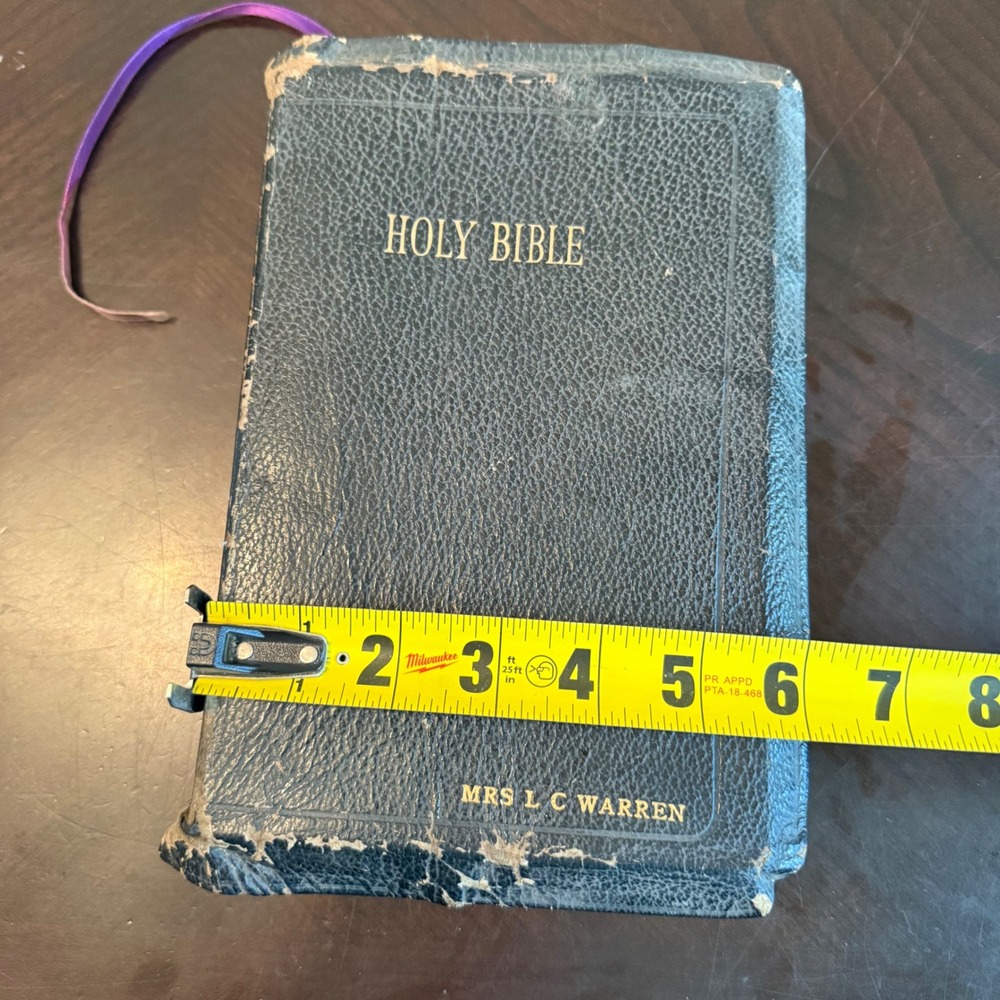Vintage 1947 KJV Holy Bible Spencer Press Large Type Red Letter Thumb Indexed - Picture 12 of 14